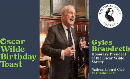 Oscar Wilde Birthday Toast from Gyles Brandreth