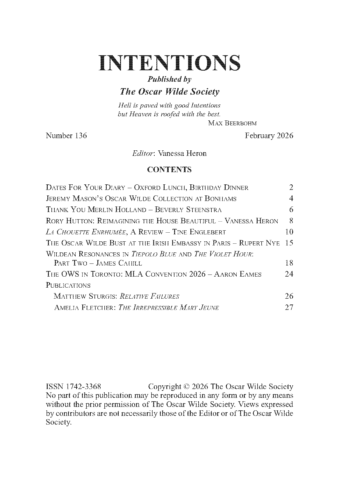 Intentions 136 TOC