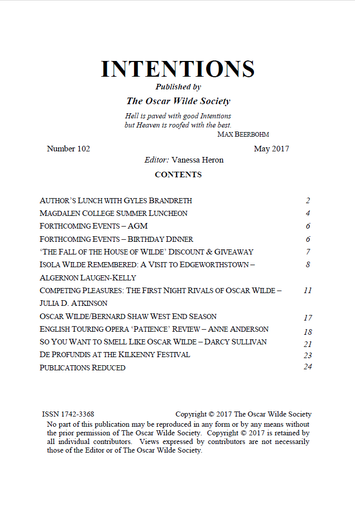 Intentions 102 TOC