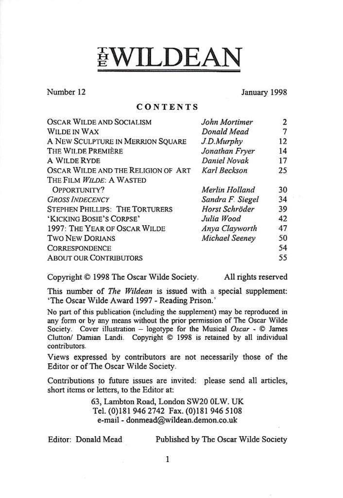 Wildean 12 TOC