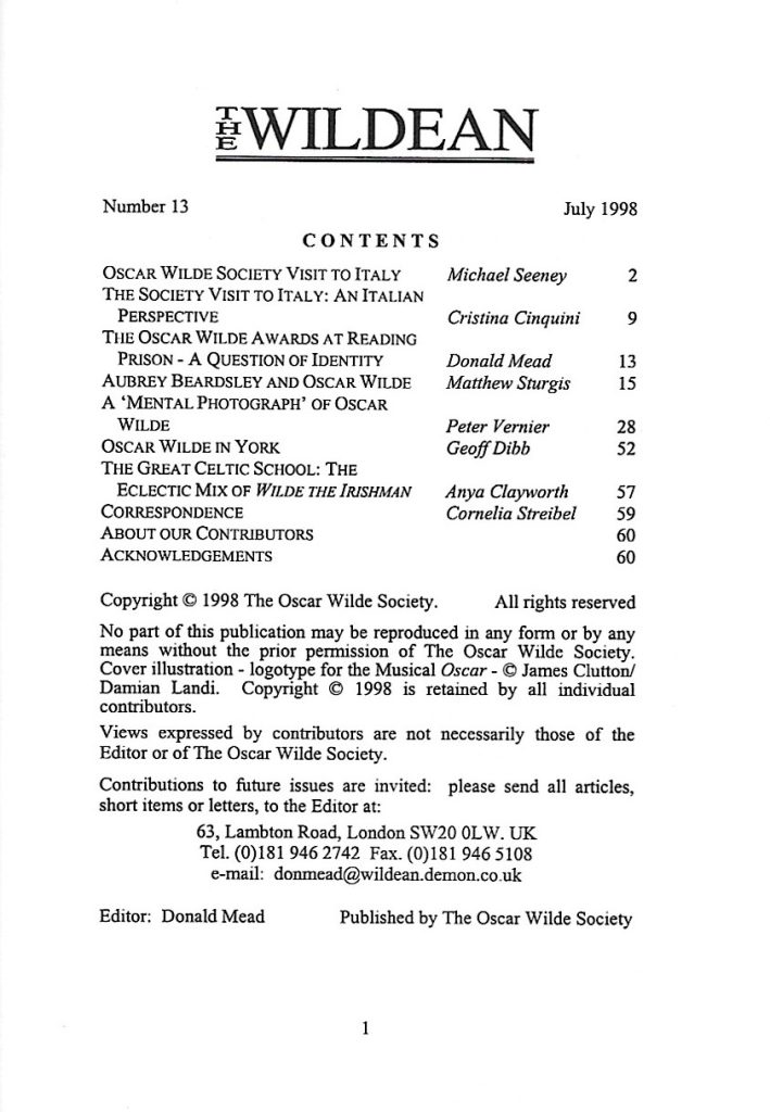Wildean 13 TOC