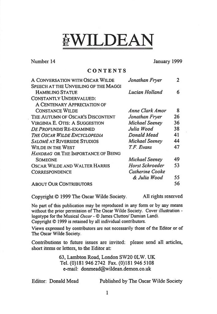 Wildean 14 TOC