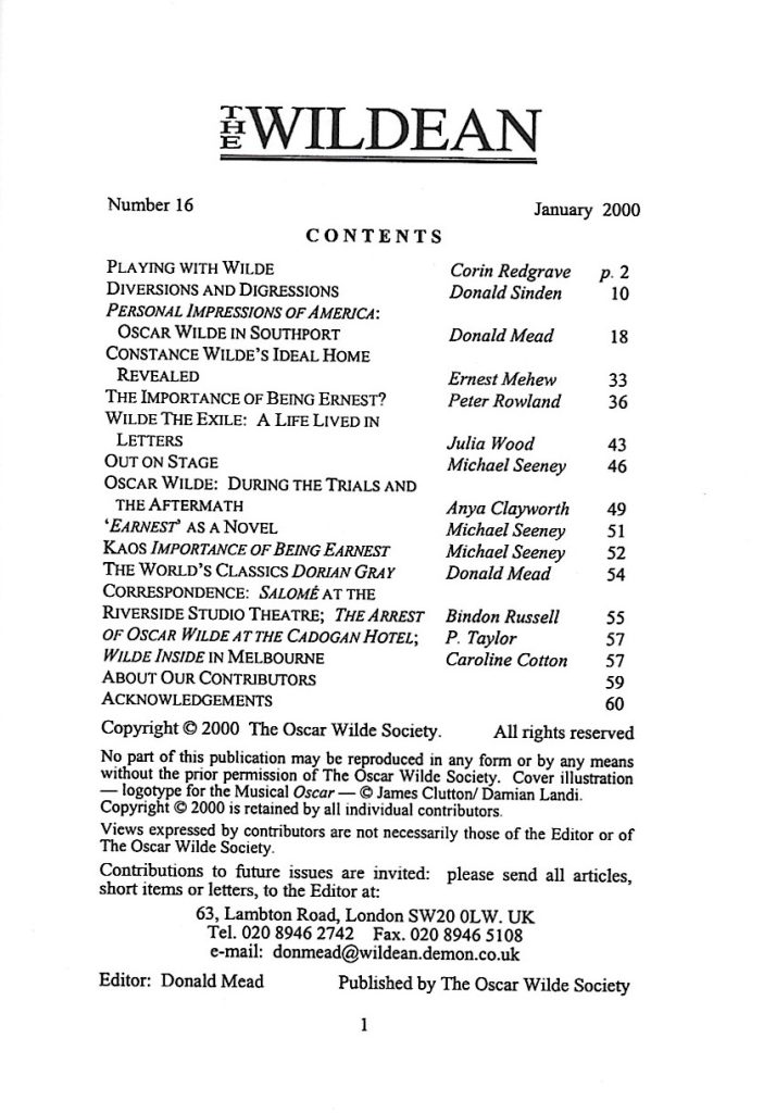 Wildean 16 TOC
