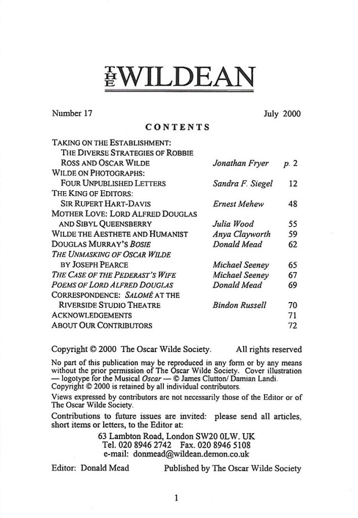 Wildean 17 TOC