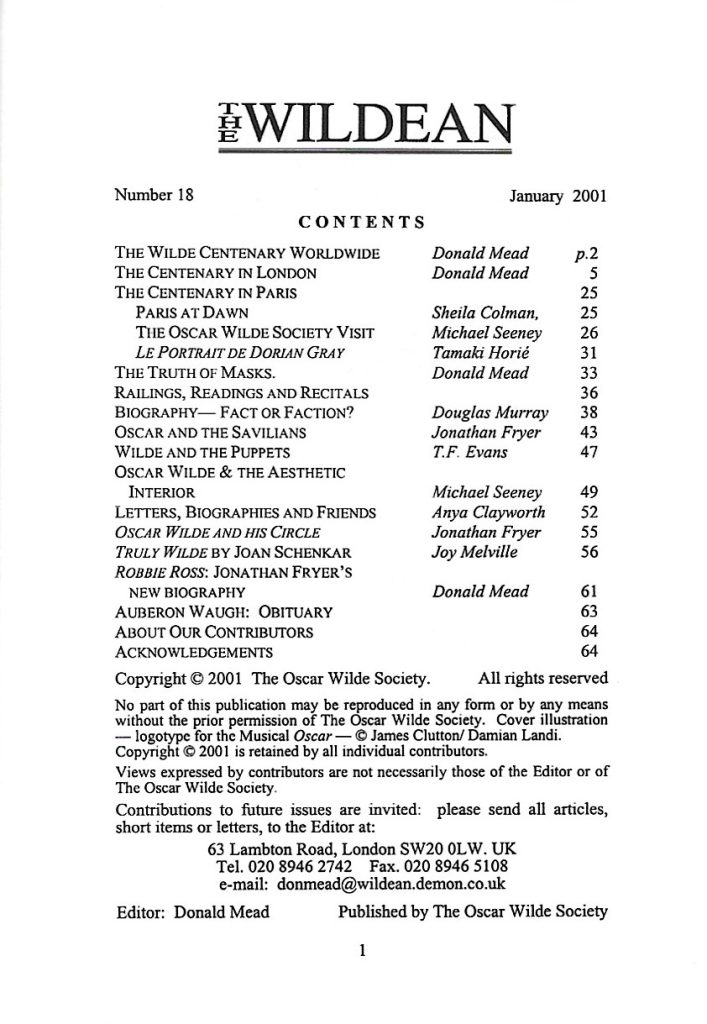 Wildean 18 TOC