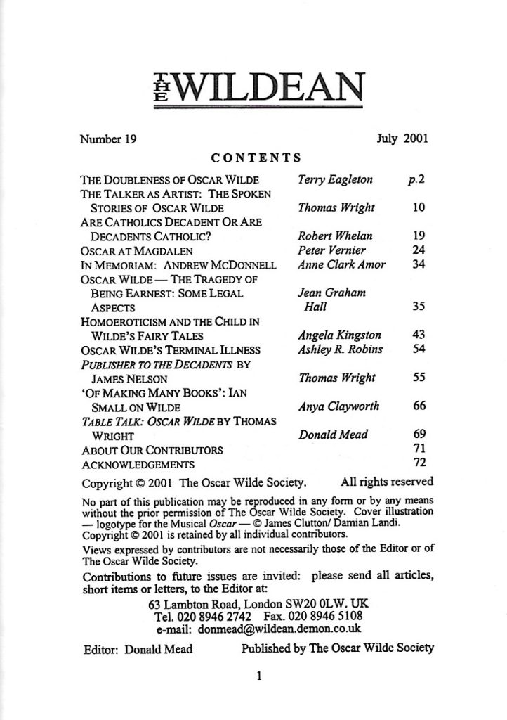 Wildean 19 TOC
