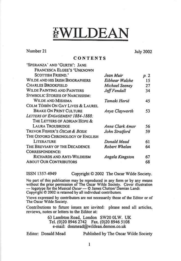 Wildean 21 TOC
