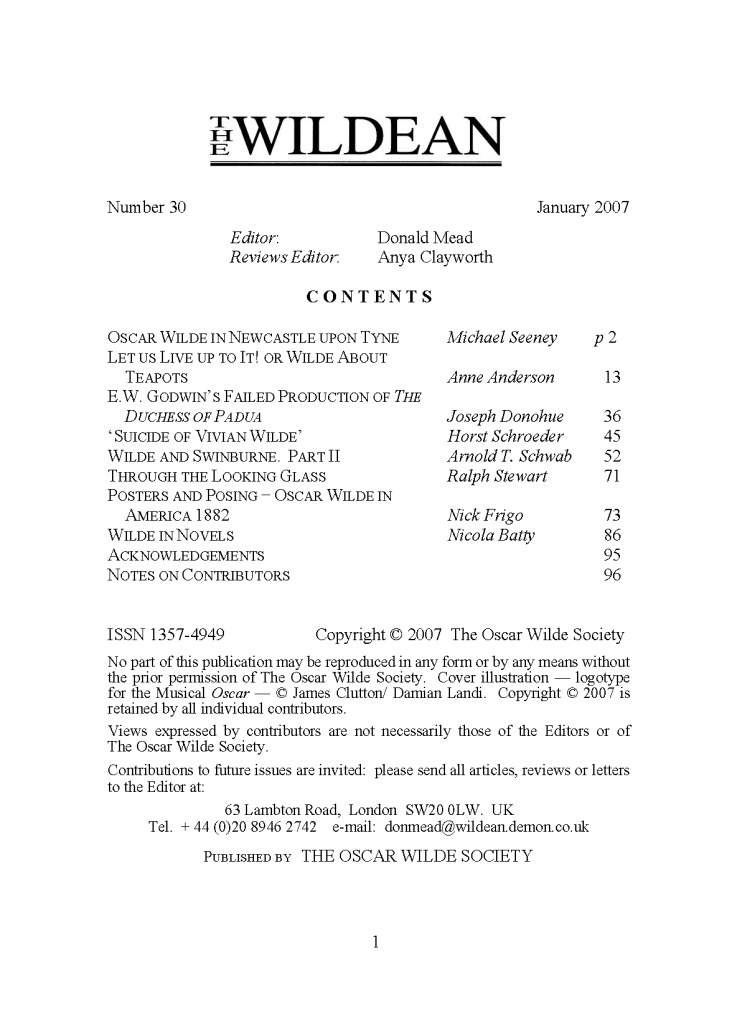 Wildean 30 TOC