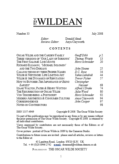 Wildean 33 TOC