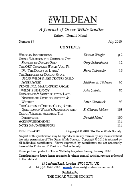 Wildean 37 TOC
