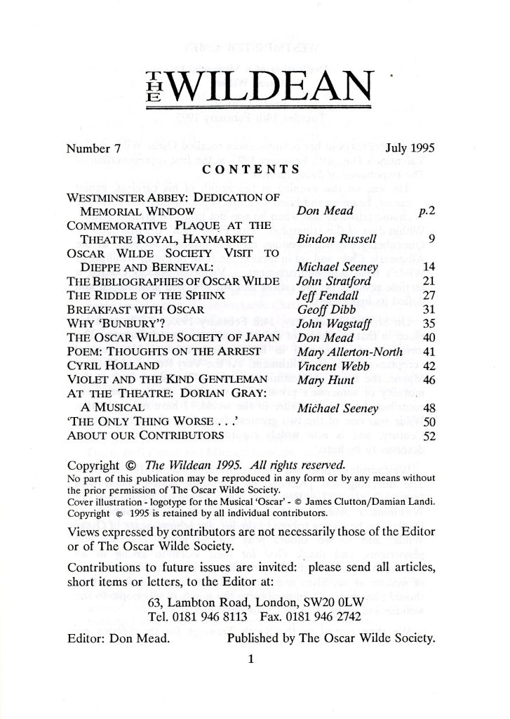 Wildean 7 TOC